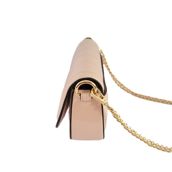 Michael Kors Mila Small Convertible Crossbody Quilted Bag Patent Powder Blush - Picture 4 of 8